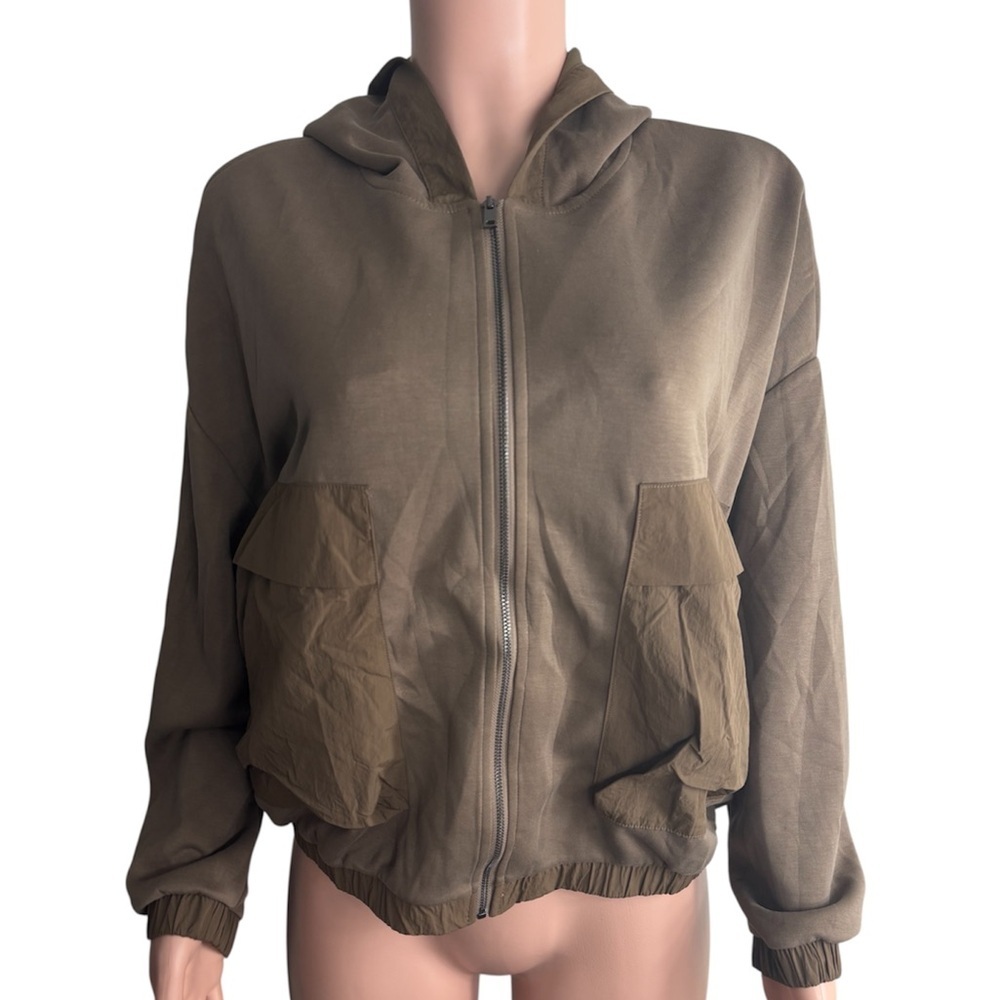 ODODOS Women's Light Brown Hooded Jacket - Picture 2 of 13